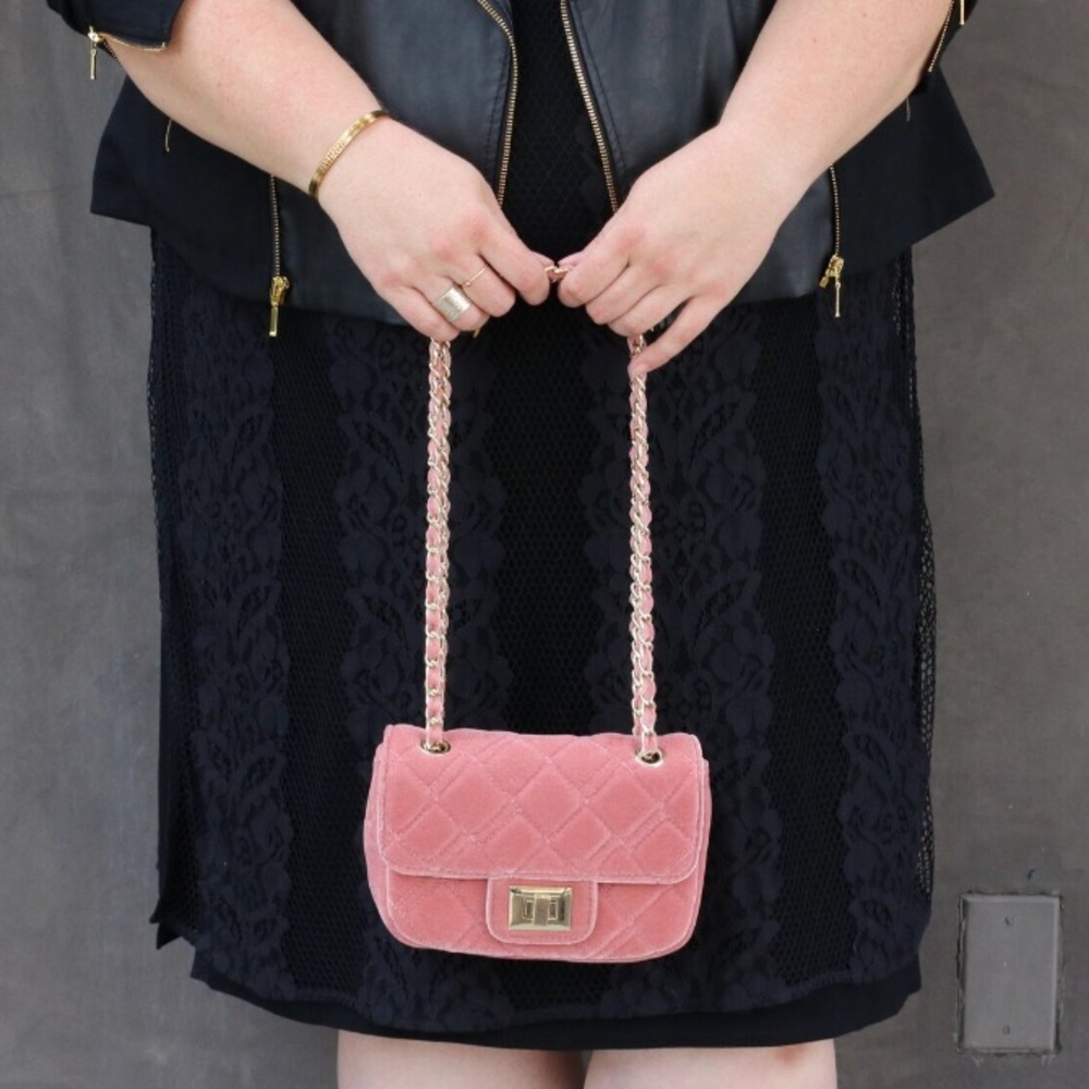 Quilted Velvet Crossbody